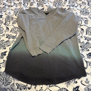 Torrid Gray and Green Ombre Sweatshirt